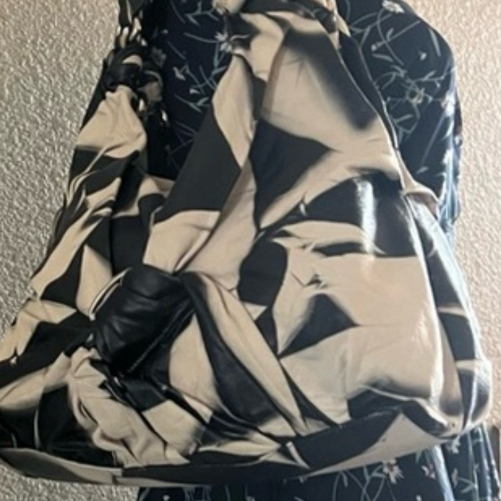 MCM Black and White Abstract Hobo Bag - EUC